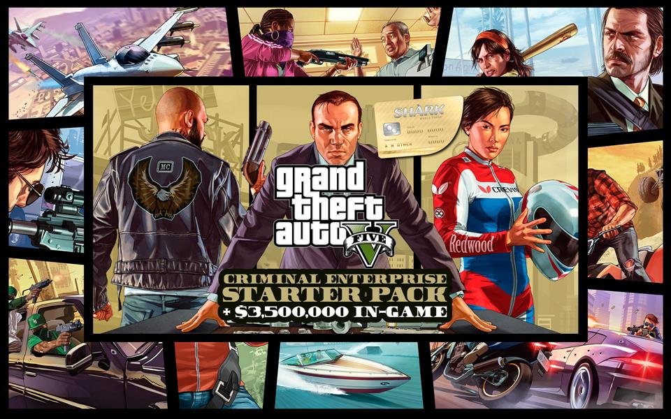 Grand Theft Auto V, Criminal Enterprise Starter Pack and Whale Shark Card cover